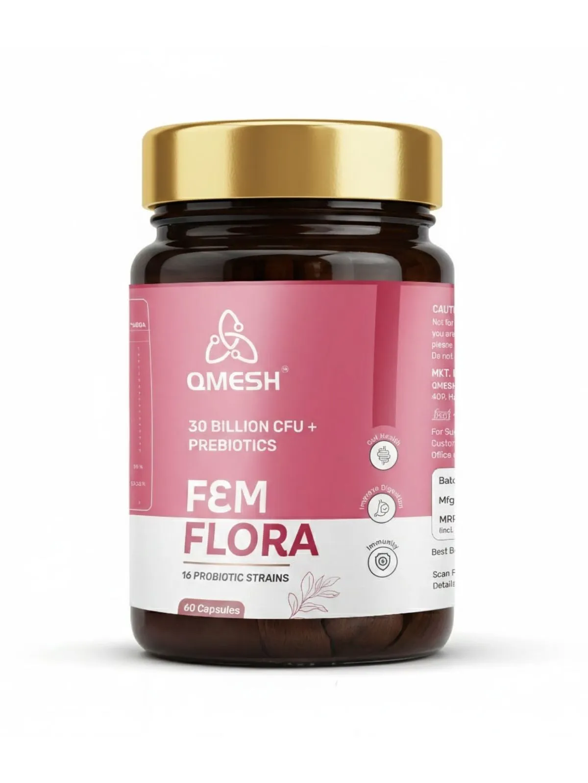 QMESH Femflora – Women’s Probiotic for Gut Health & Digestive Balance (30 Billion CFU)