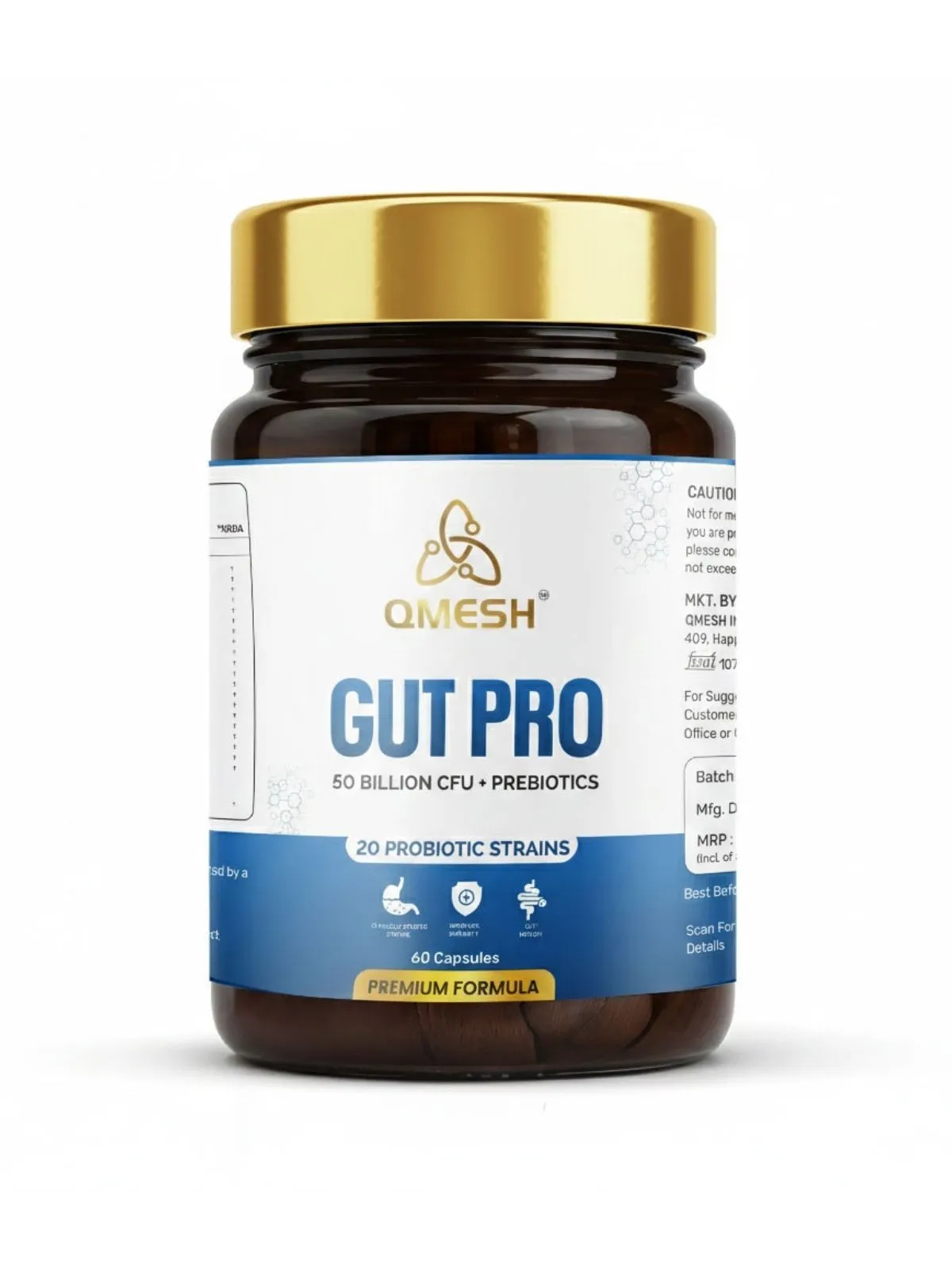 QMESH Gutpro – Advanced Probiotic for Gut Health & Digestive Support (50 Billion CFU)
